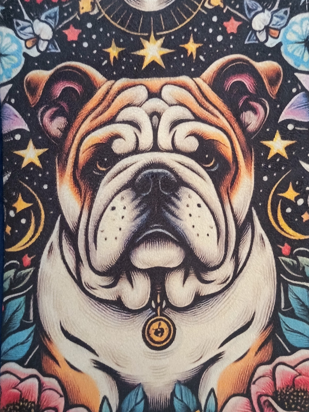 ✨ Pochette illustrée – Pièce unique faite main  BULLDOG