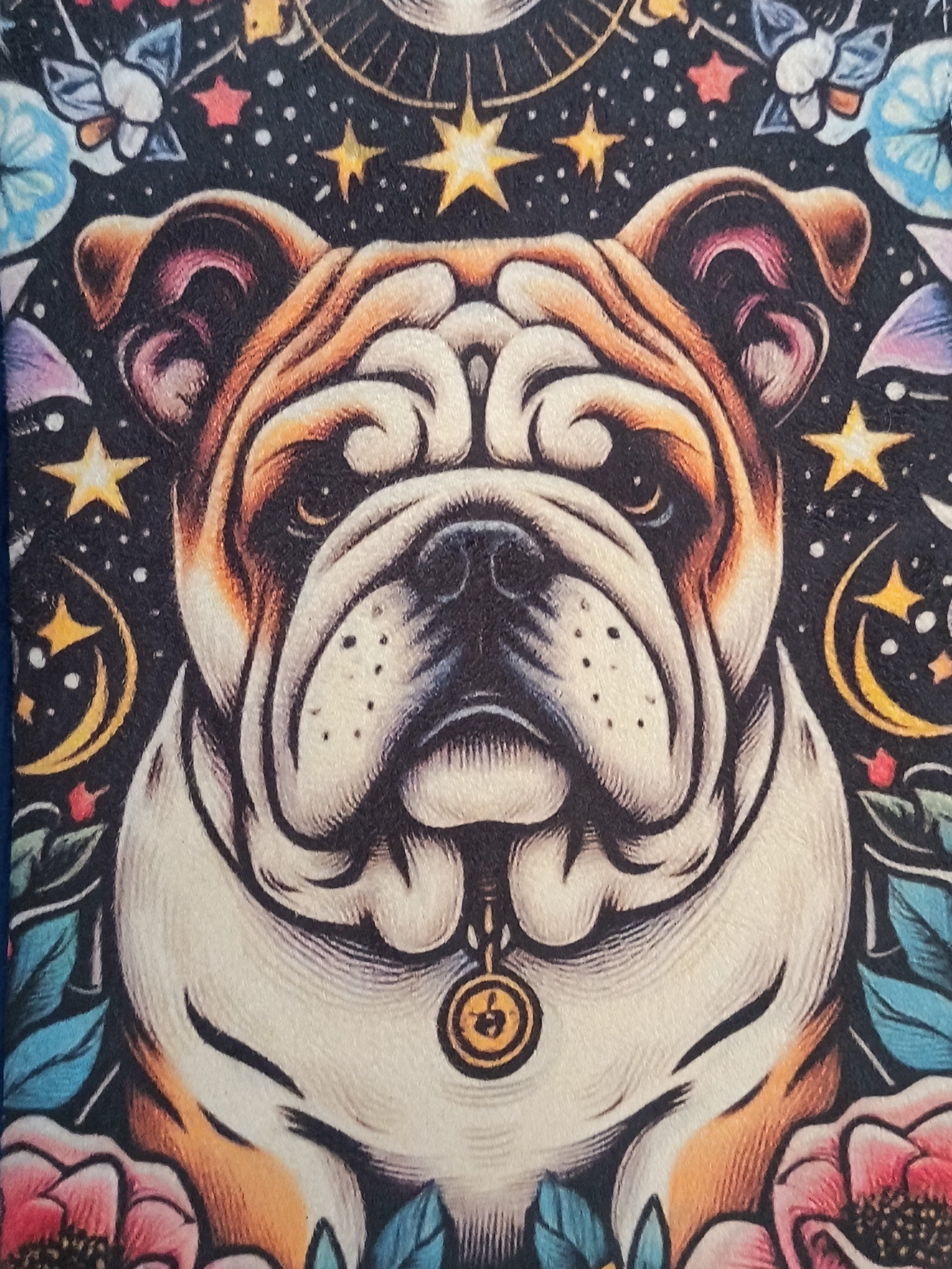 ✨ Pochette illustrée – Pièce unique faite main  BULLDOG