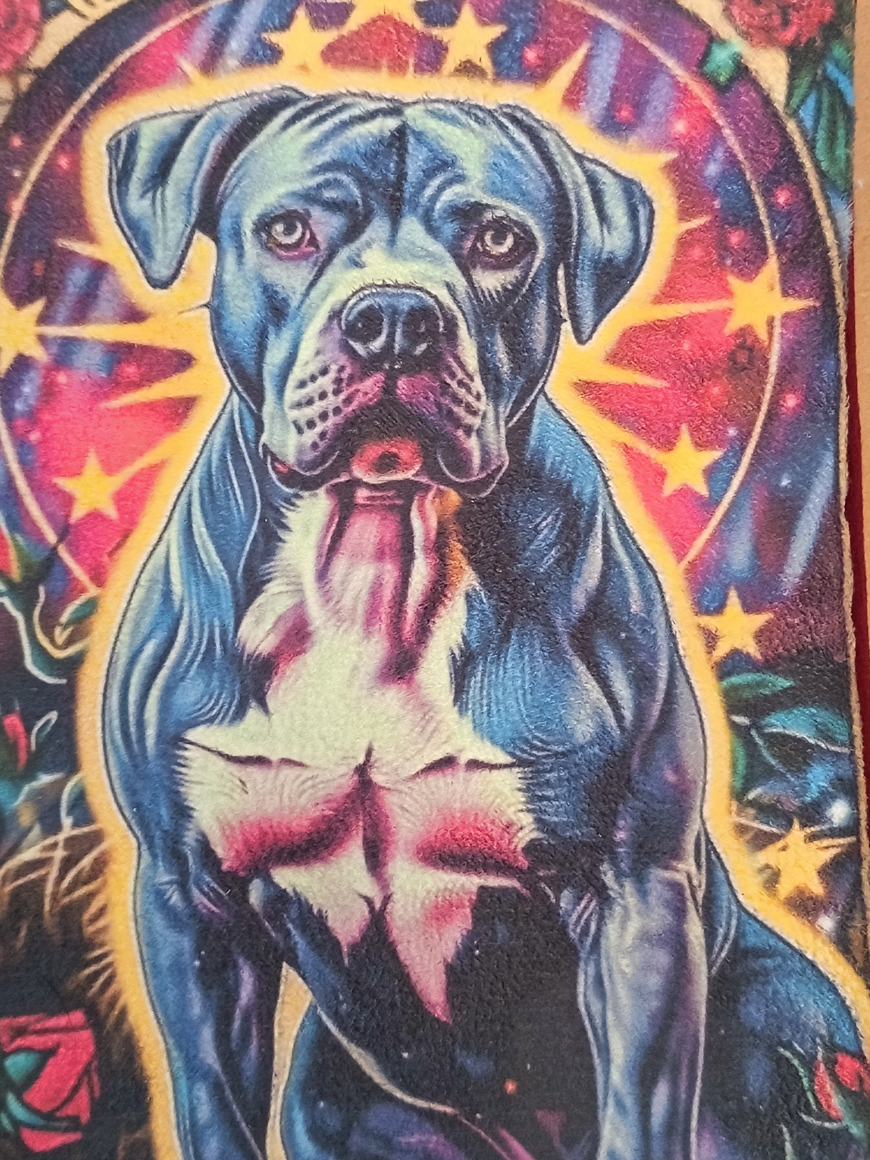 ✨ Pochette illustrée – Pièce unique faite main   HERO DOG