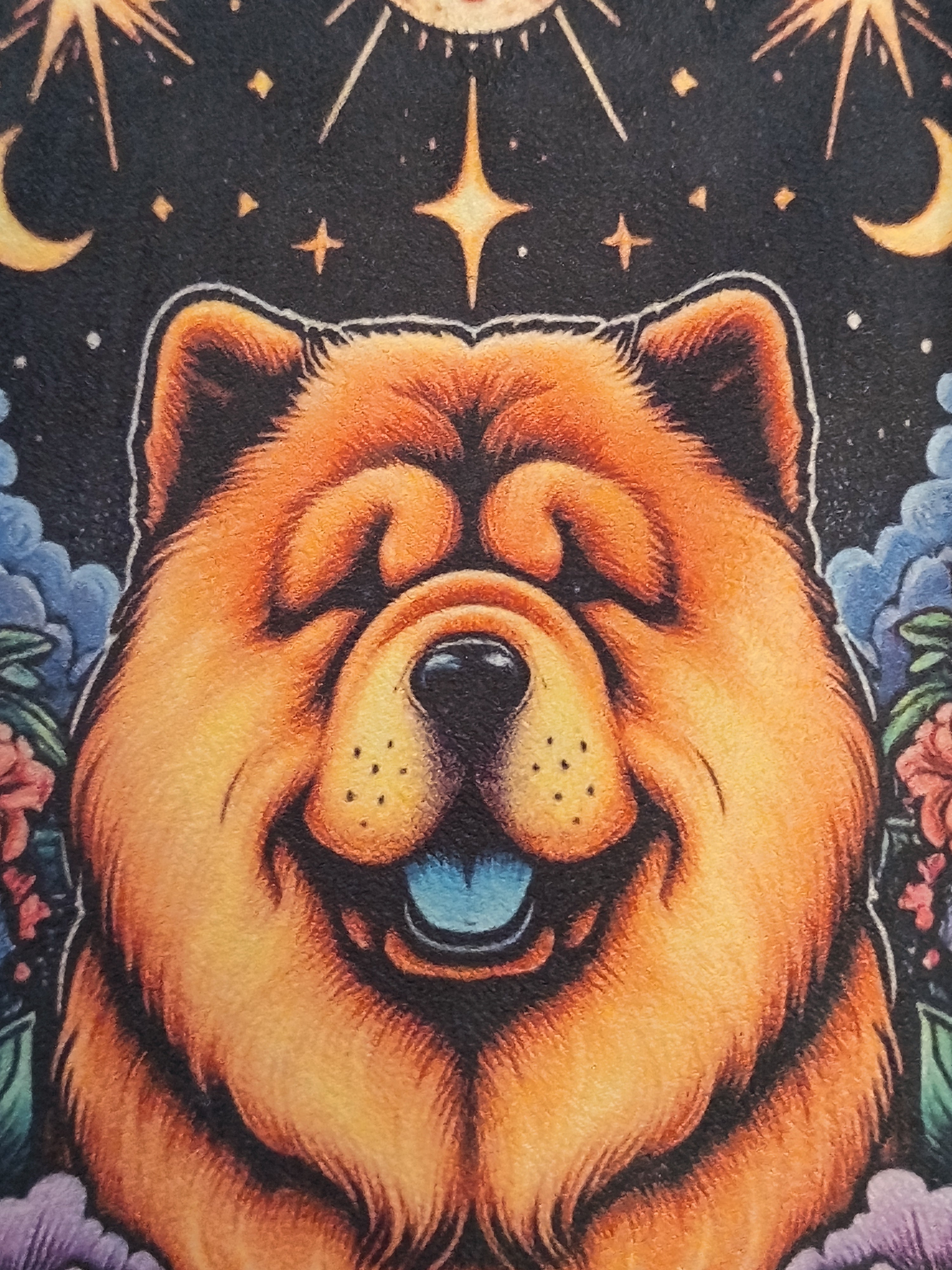 ✨ Pochette illustrée – Pièce unique faite main  MON CHOW-CHOW