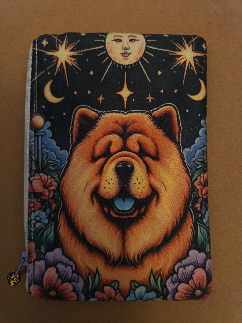 ✨ Pochette illustrée – Pièce unique faite main  MON CHOW-CHOW