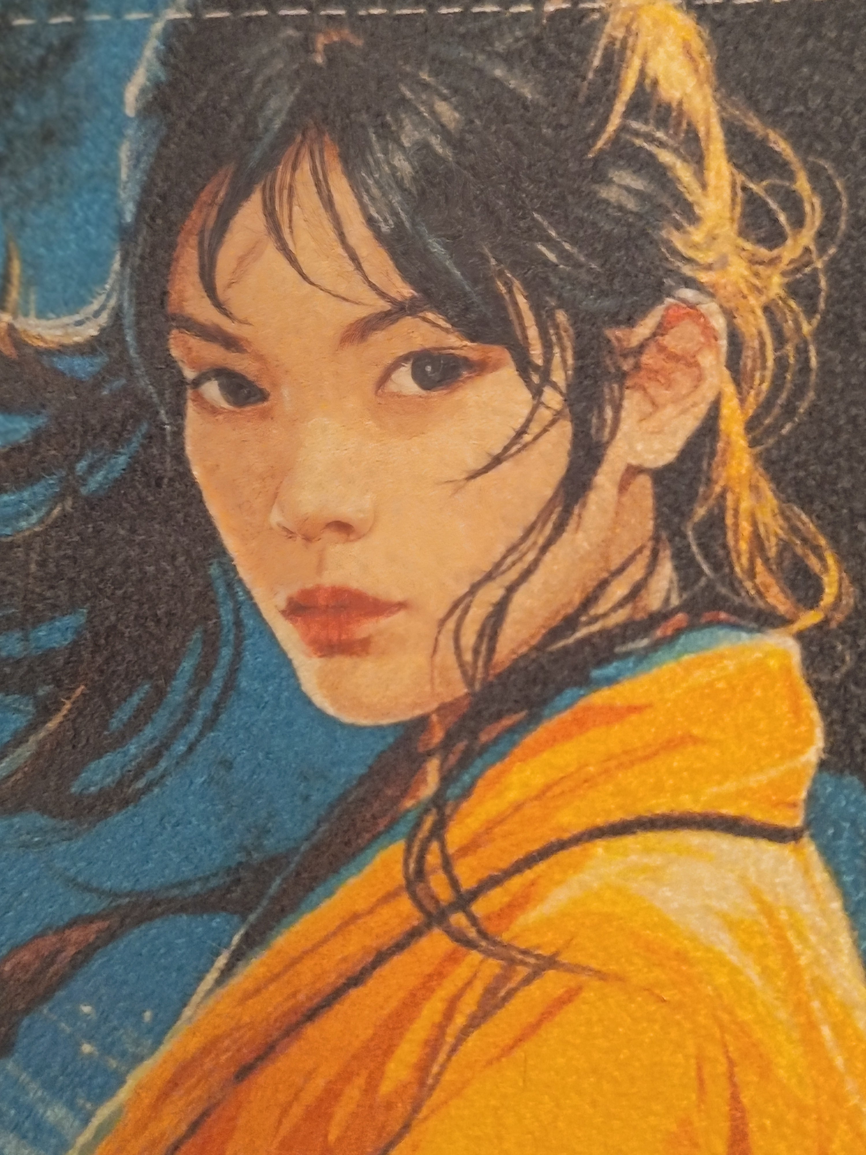 ✨ Pochette illustrée – Pièce unique faite main  ONNA-BUGEISHA