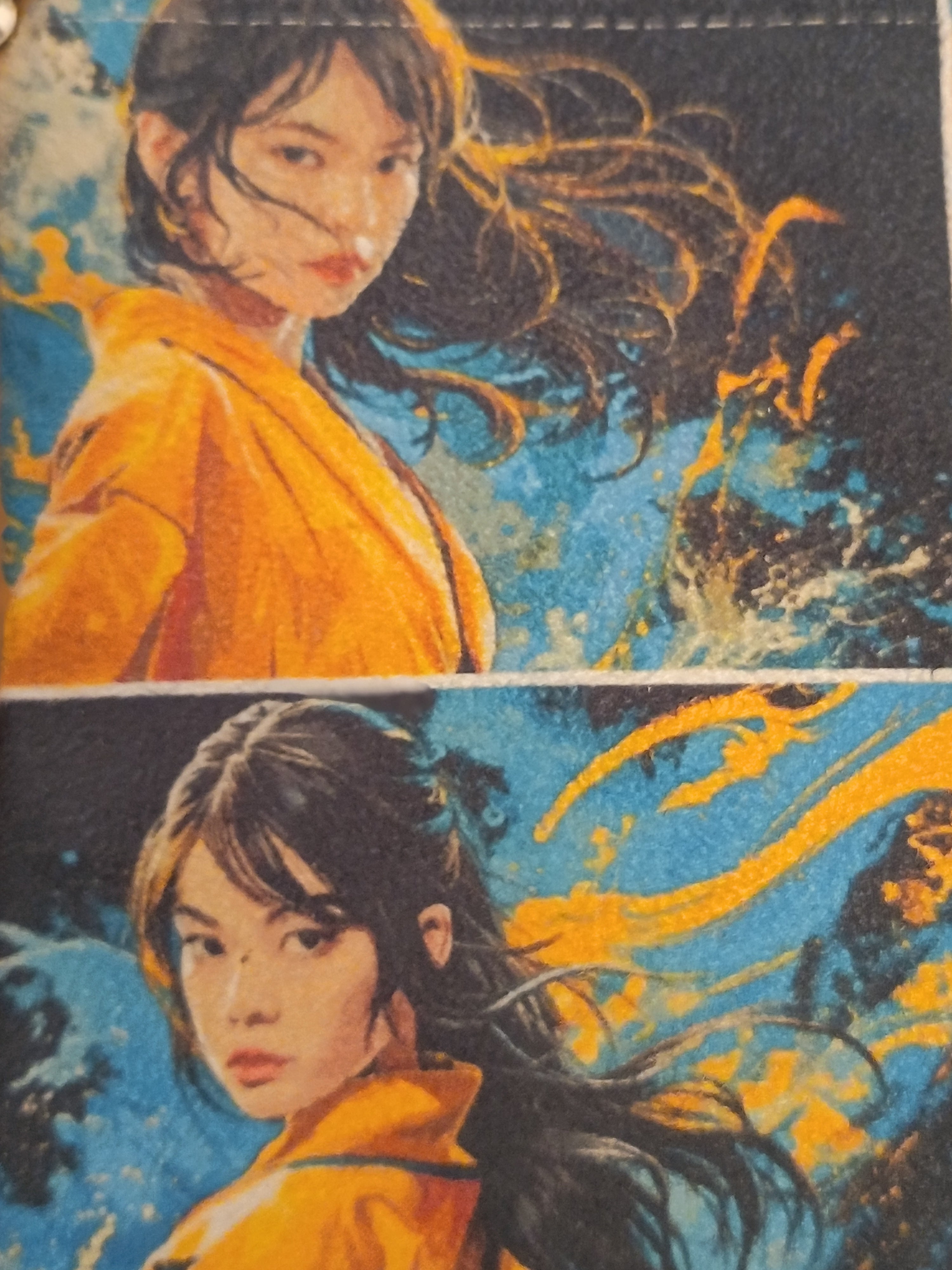 ✨ Pochette illustrée – Pièce unique faite main  ONNA-BUGEISHA