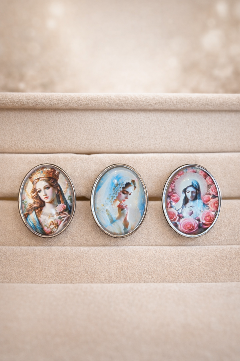 Bague ajustable illustrée – Collection spirituelle